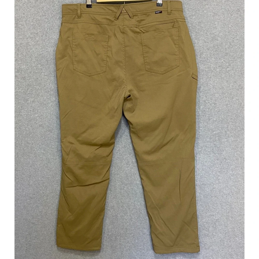 GERRY Men's 40x32 Fleece Lined Outdoor Tan Nylon Spandex Stretch Hiking Pants